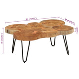 Coffee table 36 cm 6 trunks solid acacia wood