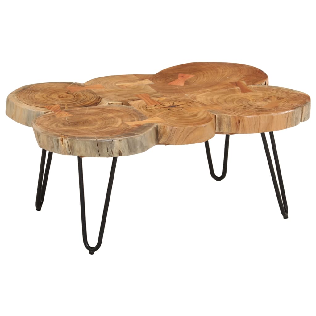 Coffee table 36 cm 6 trunks solid acacia wood