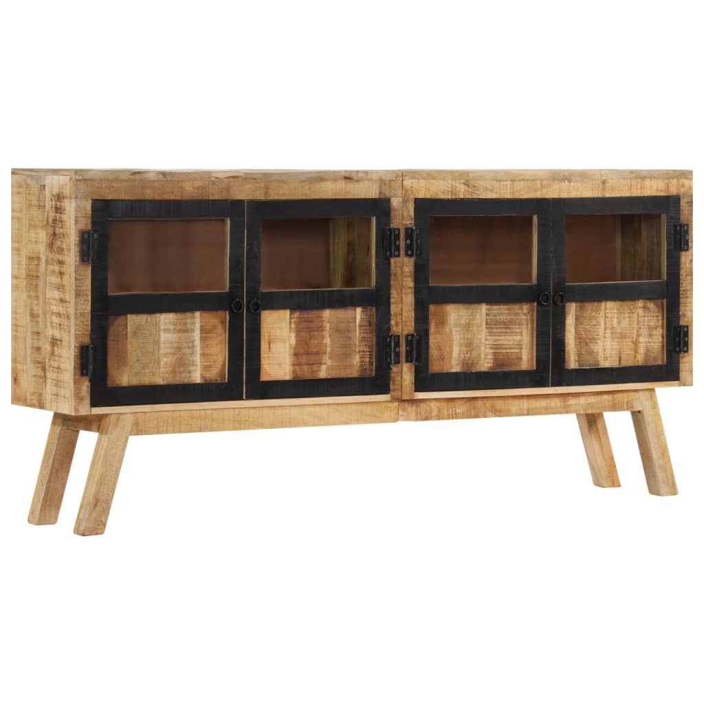 Buffet marron et noir 160x30x76 cm bois massif de manguier