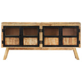 Buffet marron et noir 160x30x76 cm bois massif de manguier