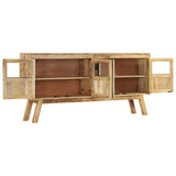 Buffet marron et noir 160x30x76 cm bois massif de manguier