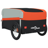 Black and orange bicycle trailer 45 kg iron