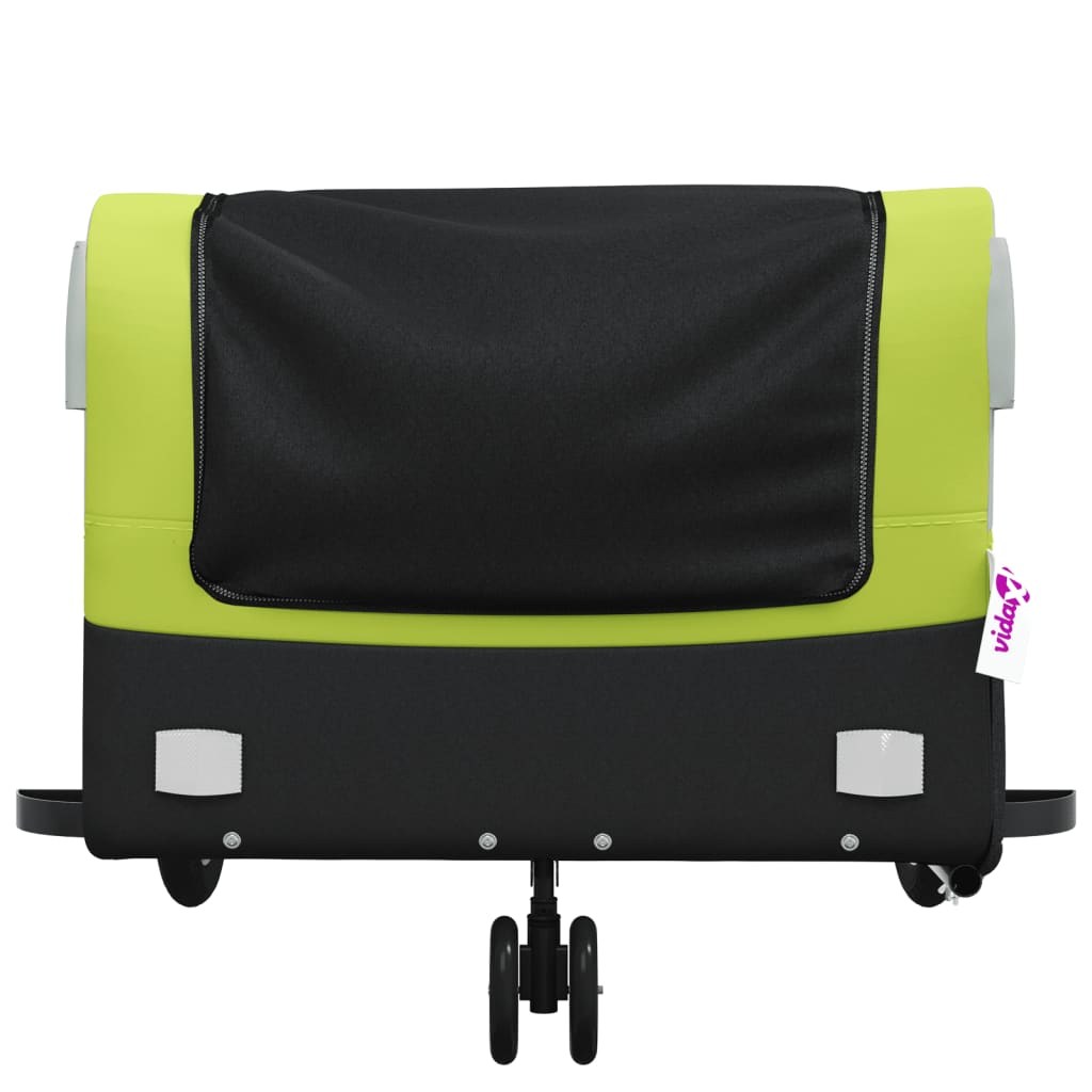 Remorque de vélo noir et vert 45 kg fer