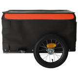 Remorque de vélo noir et orange 30 kg fer