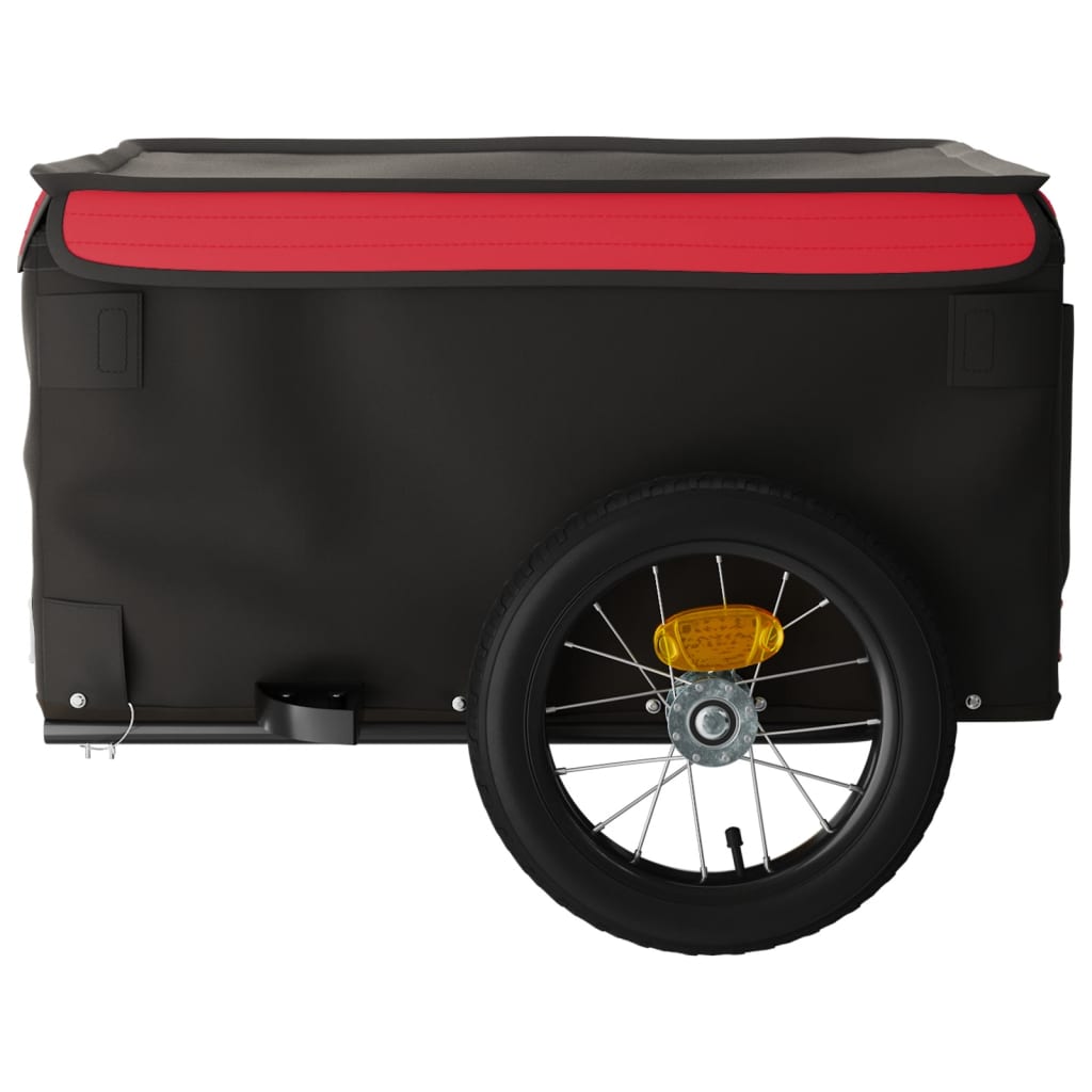 Remorque de vélo noir et rouge 30 kg fer