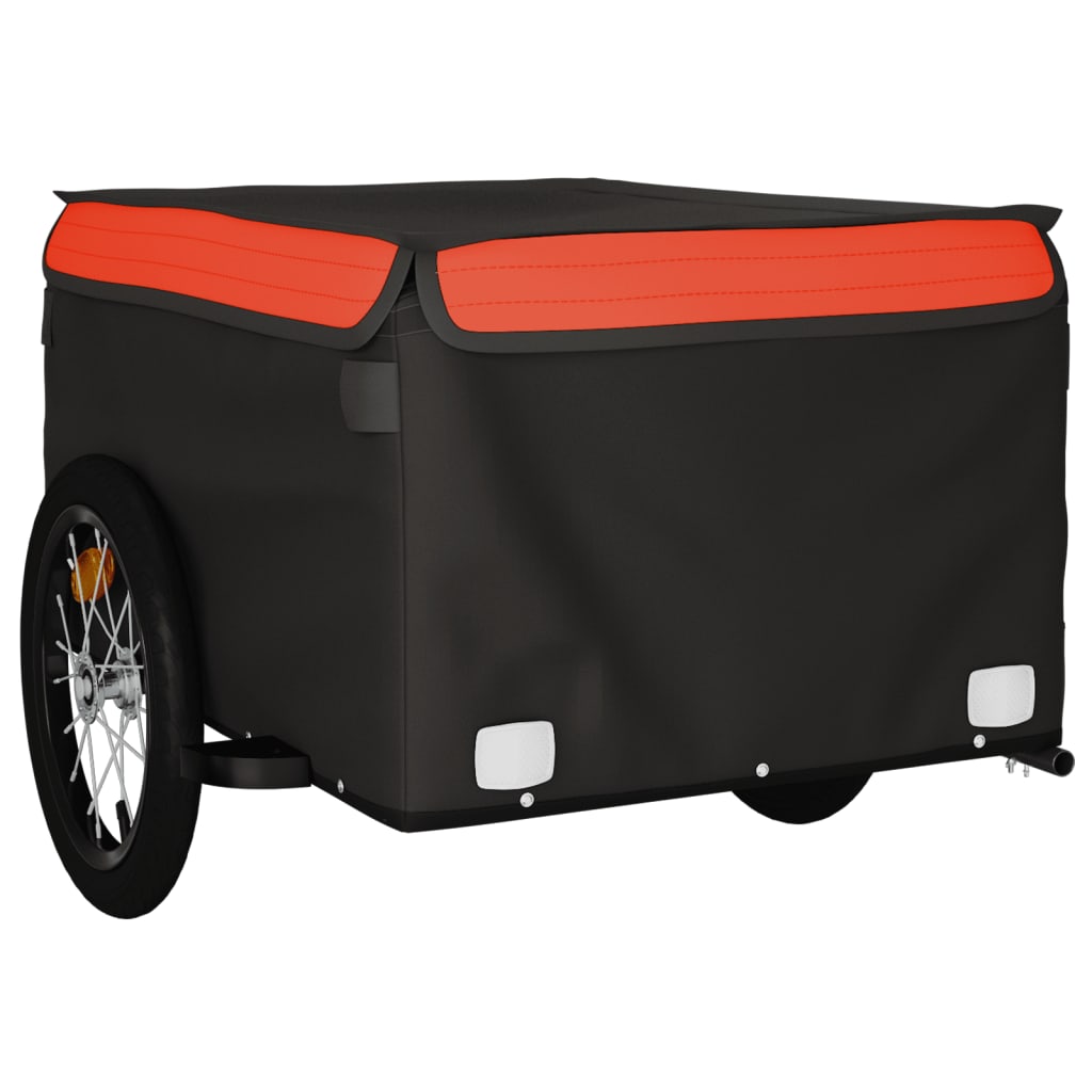 Remorque de vélo noir et orange 45 kg fer