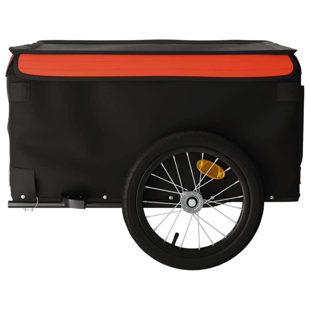 Remorque de vélo noir et orange 45 kg fer