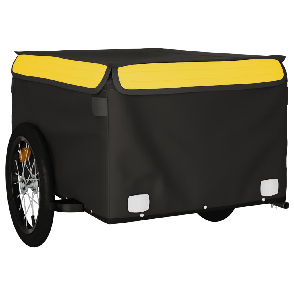 Remorque de vélo noir et jaune 45 kg fer