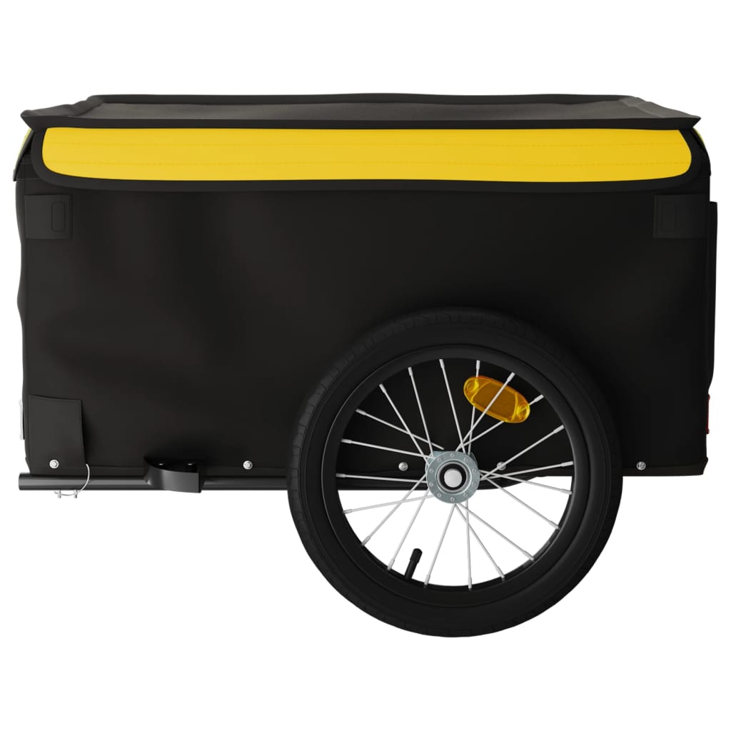 Remorque de vélo noir et jaune 45 kg fer