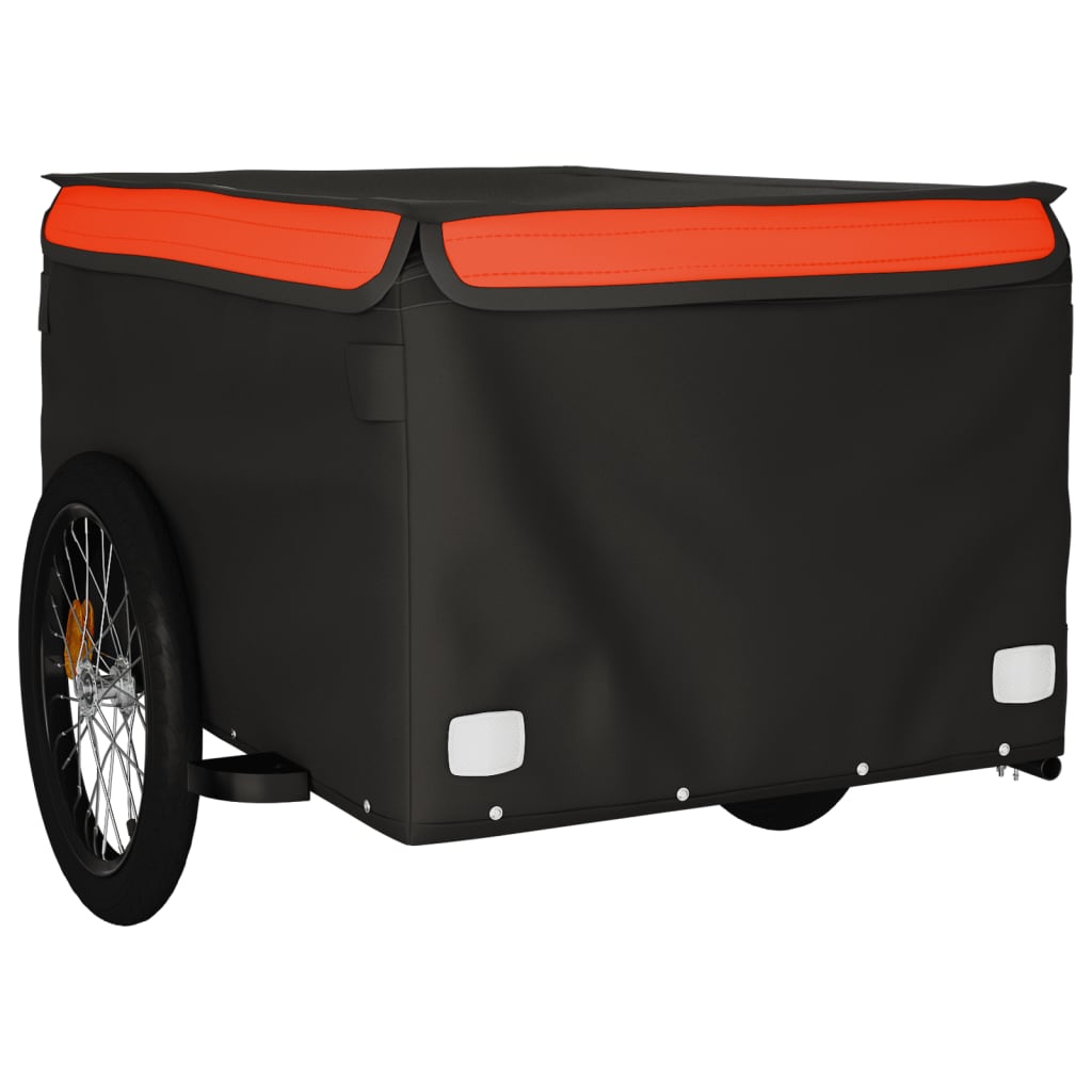 Remorque de vélo noir et orange 45 kg fer