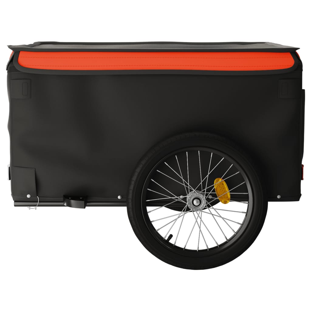 Remorque de vélo noir et orange 45 kg fer