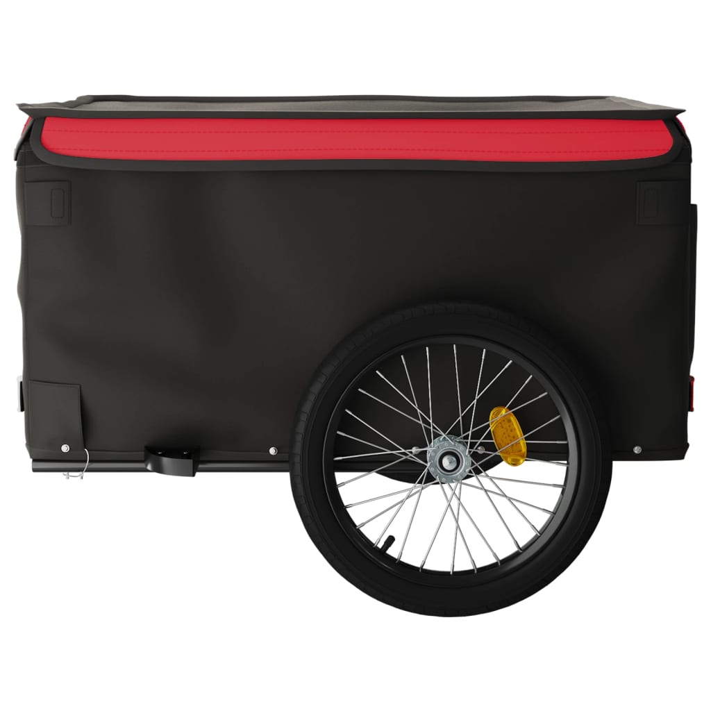 Remorque de vélo noir et rouge 45 kg fer