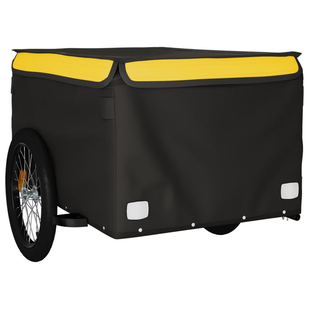 Remorque de vélo noir et jaune 45 kg fer