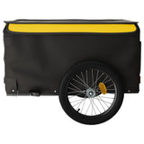 Remorque de vélo noir et jaune 45 kg fer