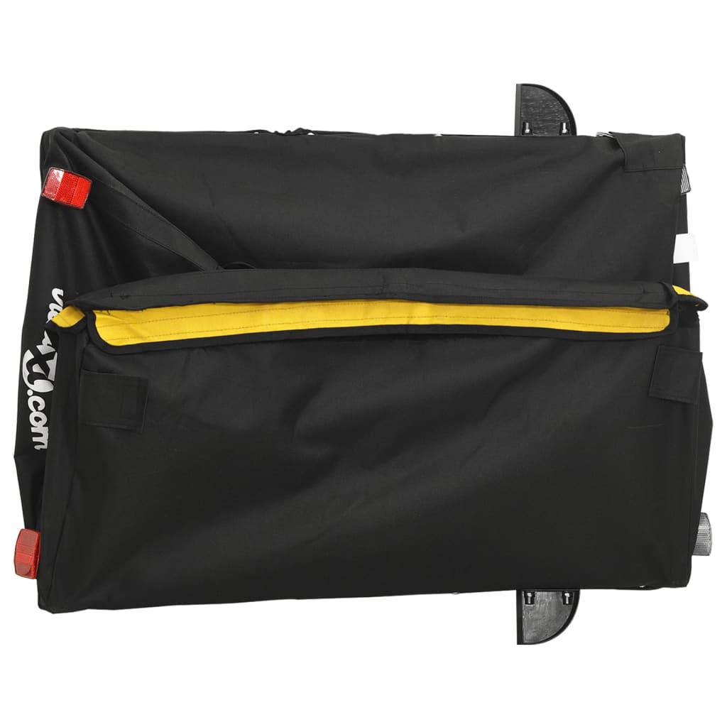 Remorque de vélo noir et jaune 45 kg fer