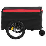 Remorque de vélo noir et rouge 30 kg fer