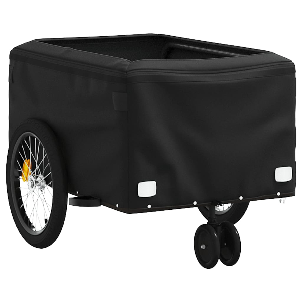 Remorque de vélo noir et jaune 30 kg fer