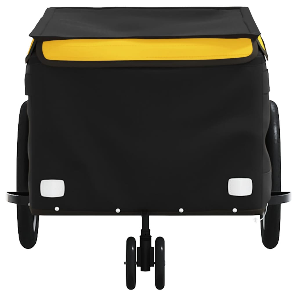 Remorque de vélo noir et jaune 30 kg fer