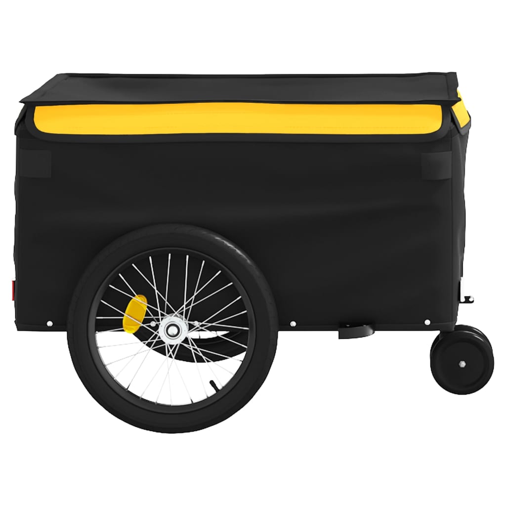 Remorque de vélo noir et jaune 30 kg fer