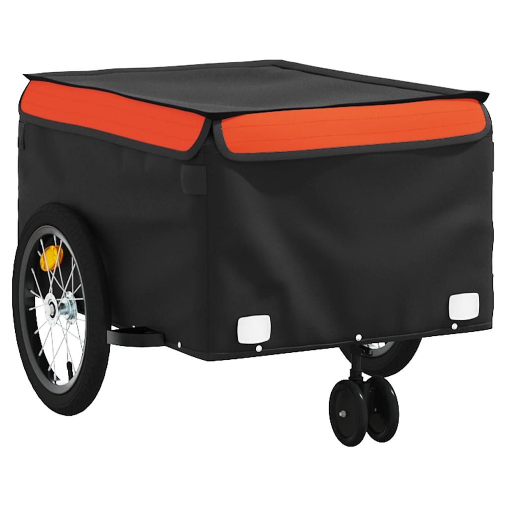 Remorque de vélo noir et orange 45 kg fer