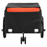 Remorque de vélo noir et orange 45 kg fer