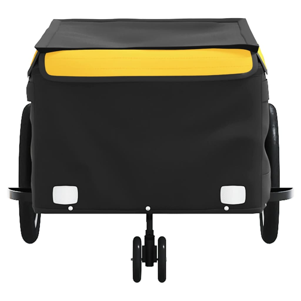 Remorque de vélo noir et jaune 45 kg fer