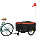 Remorque de vélo noir et orange 45 kg fer