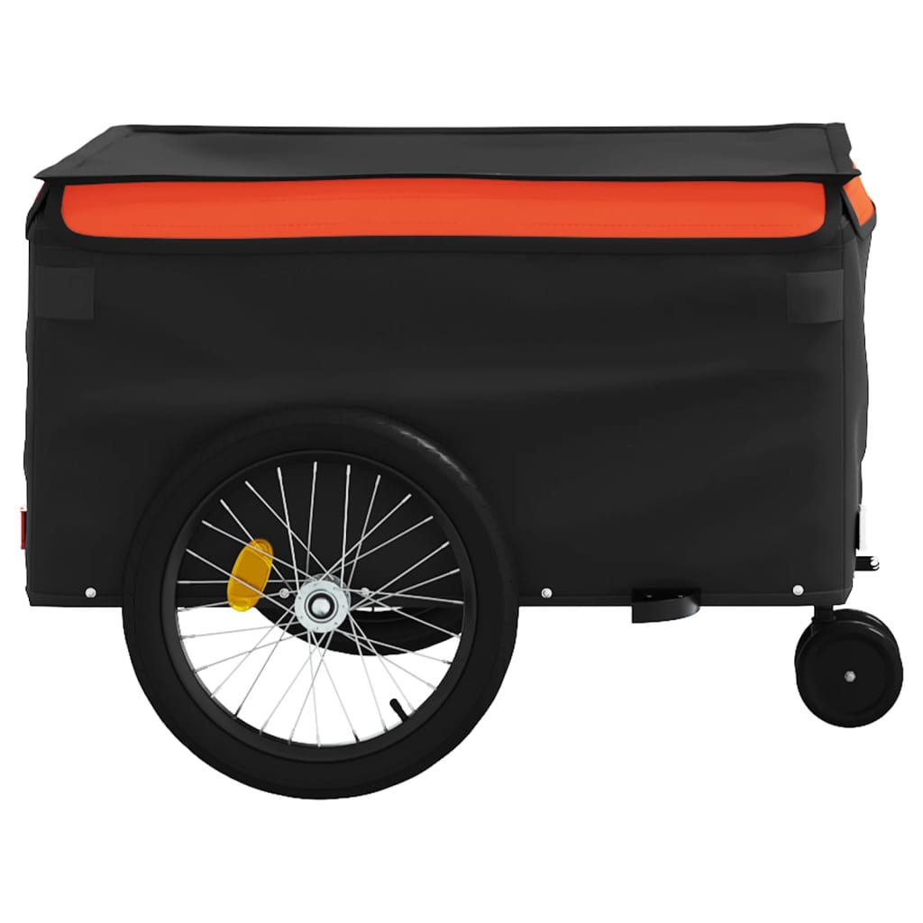 Remorque de vélo noir et orange 45 kg fer