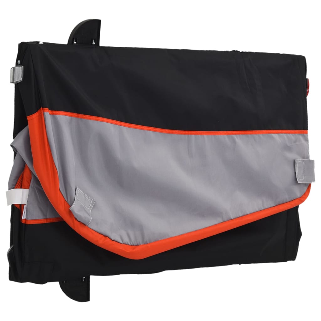 Remorque de vélo noir et orange 30 kg fer