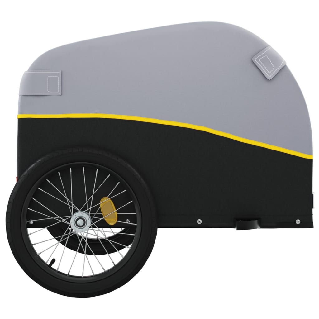 Remorque pour vélo noir et jaune 45 kg fer