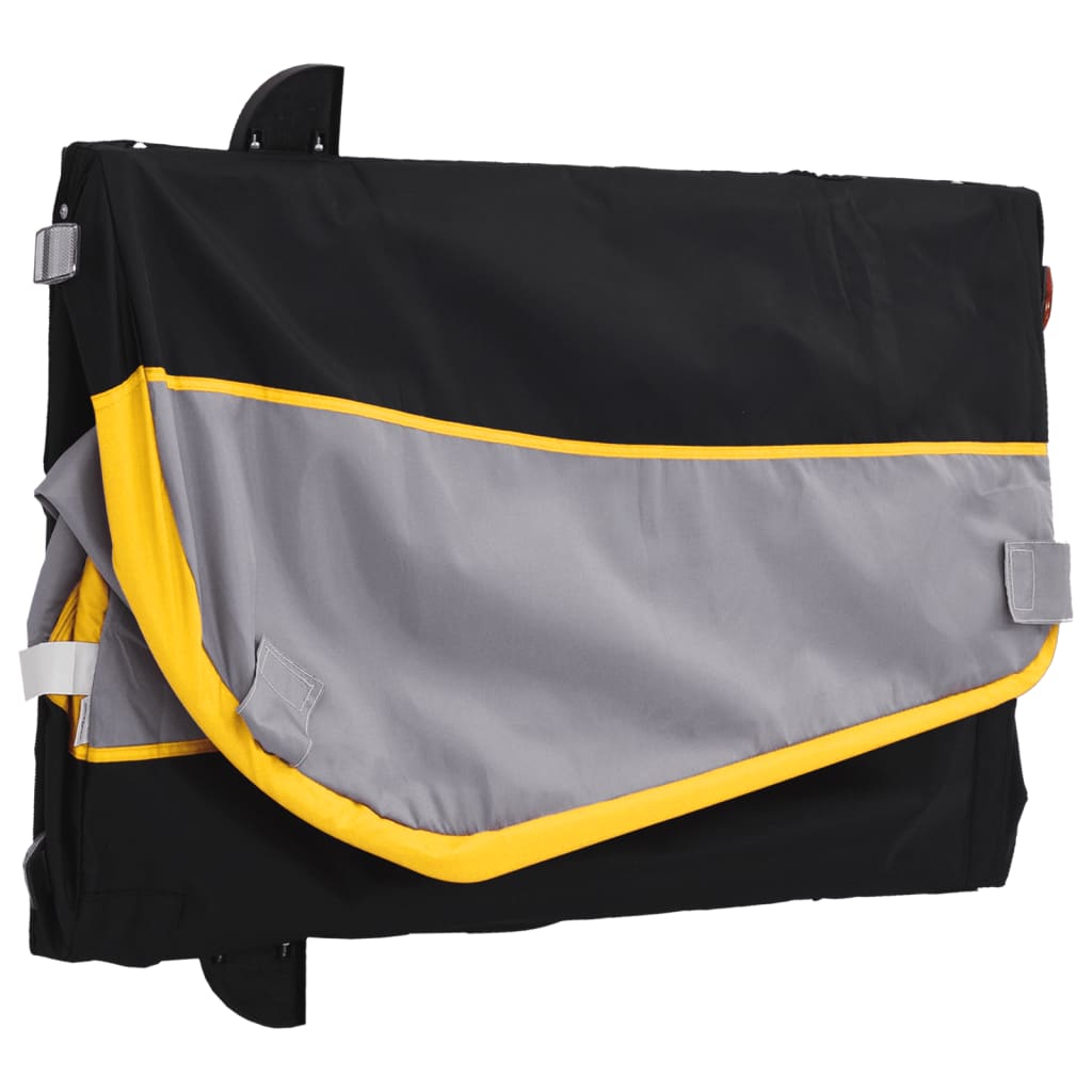 Remorque pour vélo noir et jaune 45 kg fer