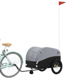 Black and grey bicycle trailer 45 kg iron