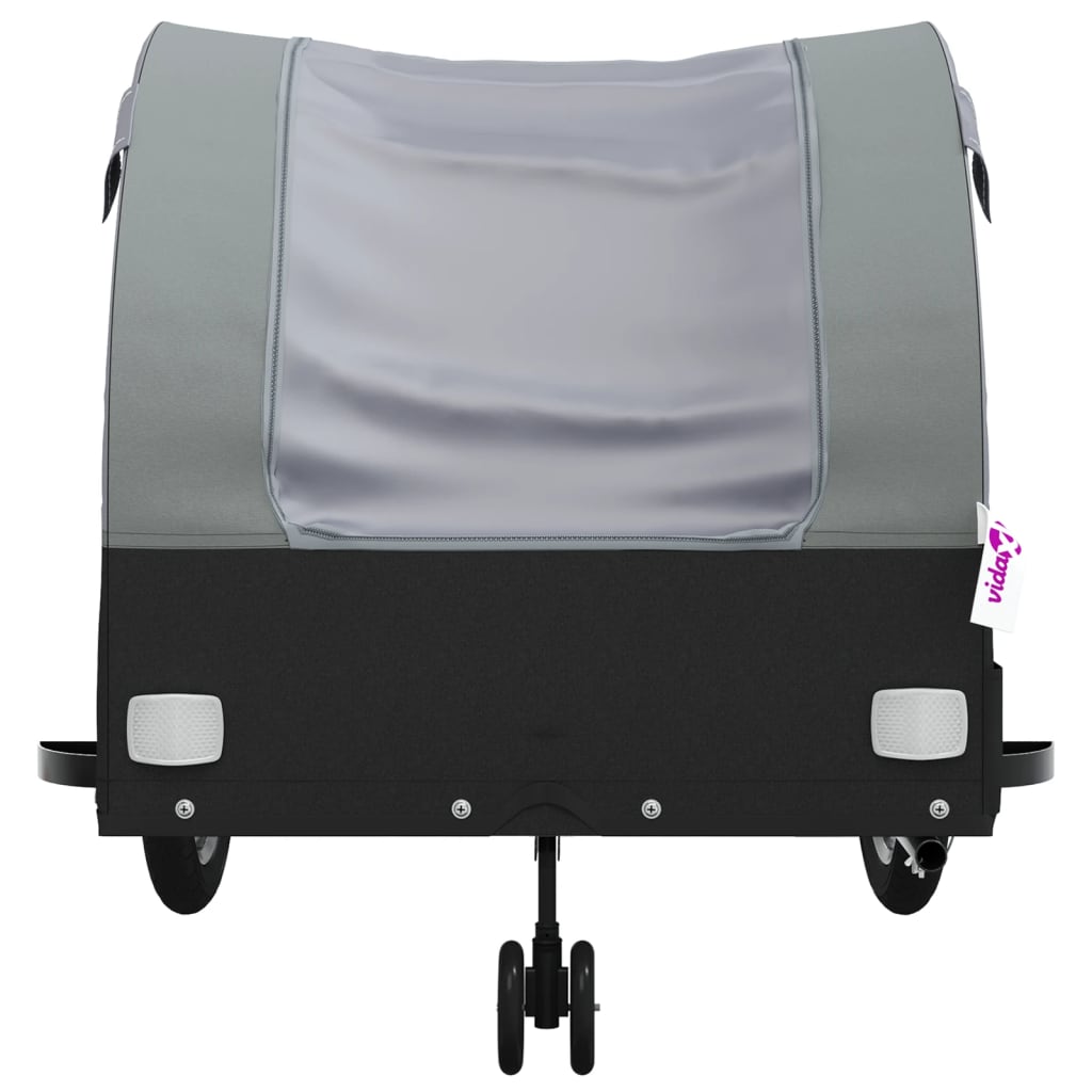 Black and grey bicycle trailer 45 kg iron