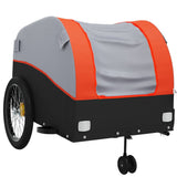 Remorque de vélo noir et orange 45 kg fer