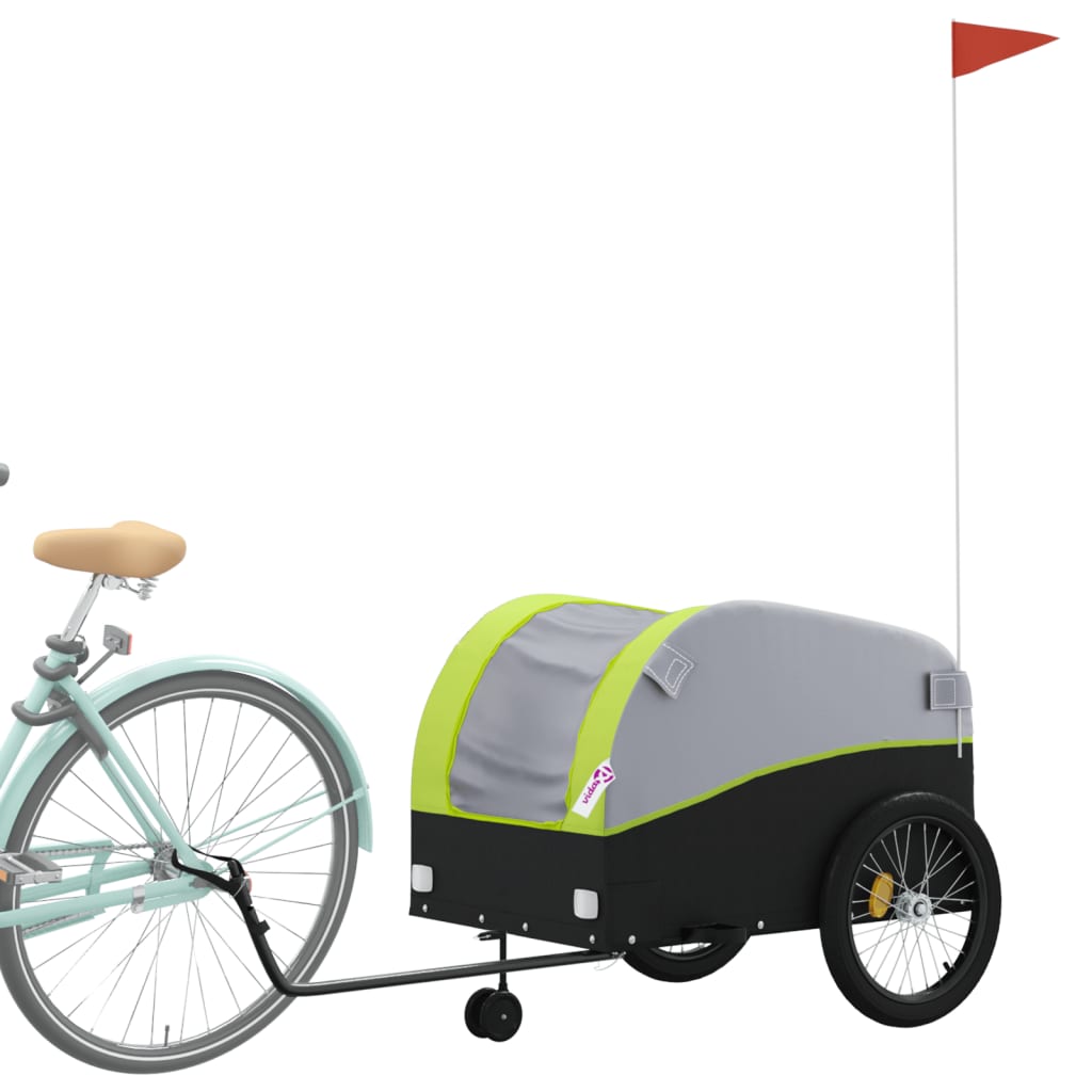 Black and green bicycle trailer 45 kg iron