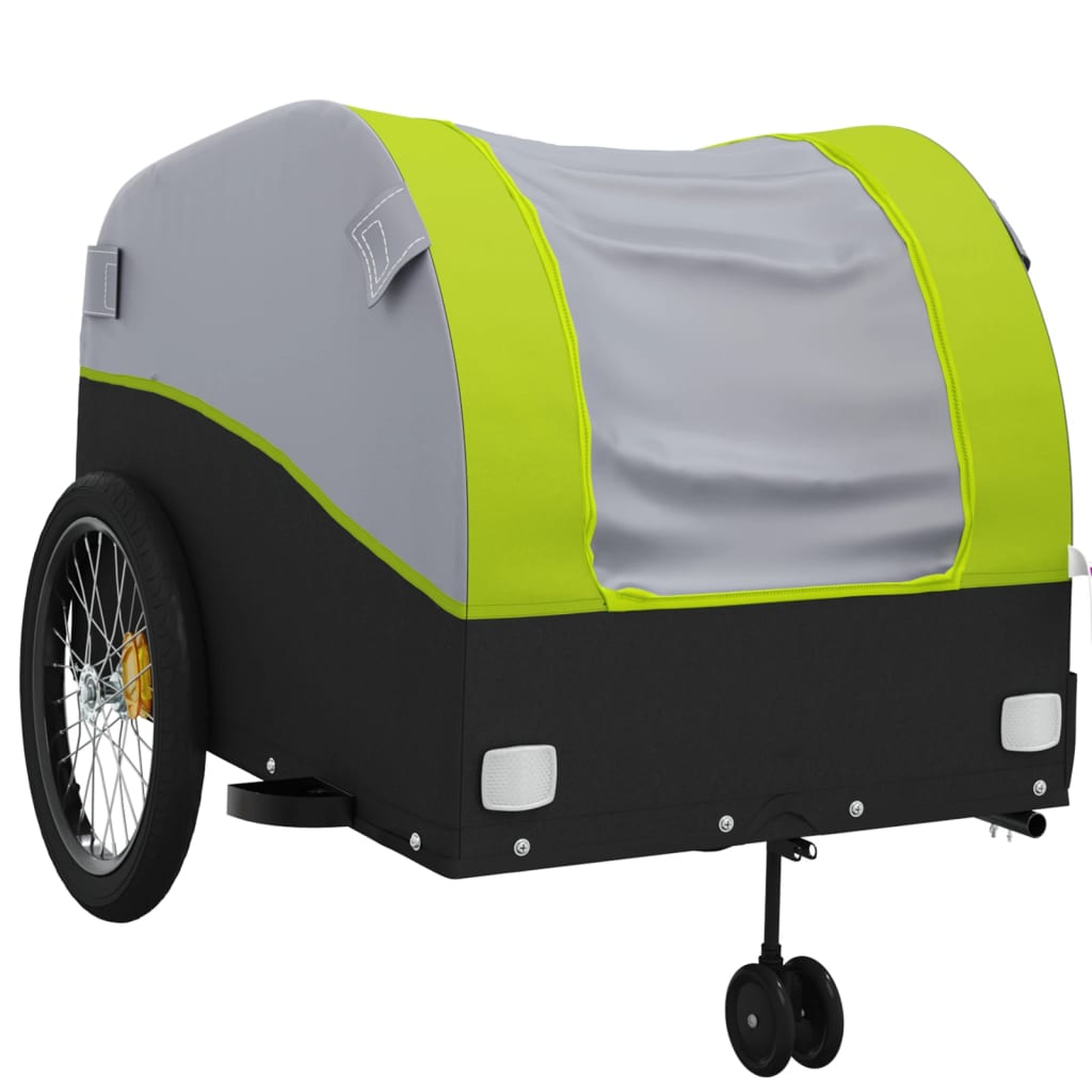 Black and green bicycle trailer 45 kg iron