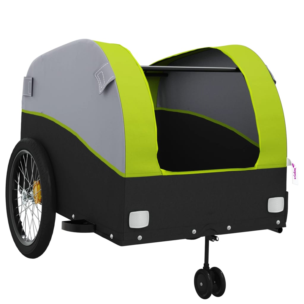 Black and green bicycle trailer 45 kg iron