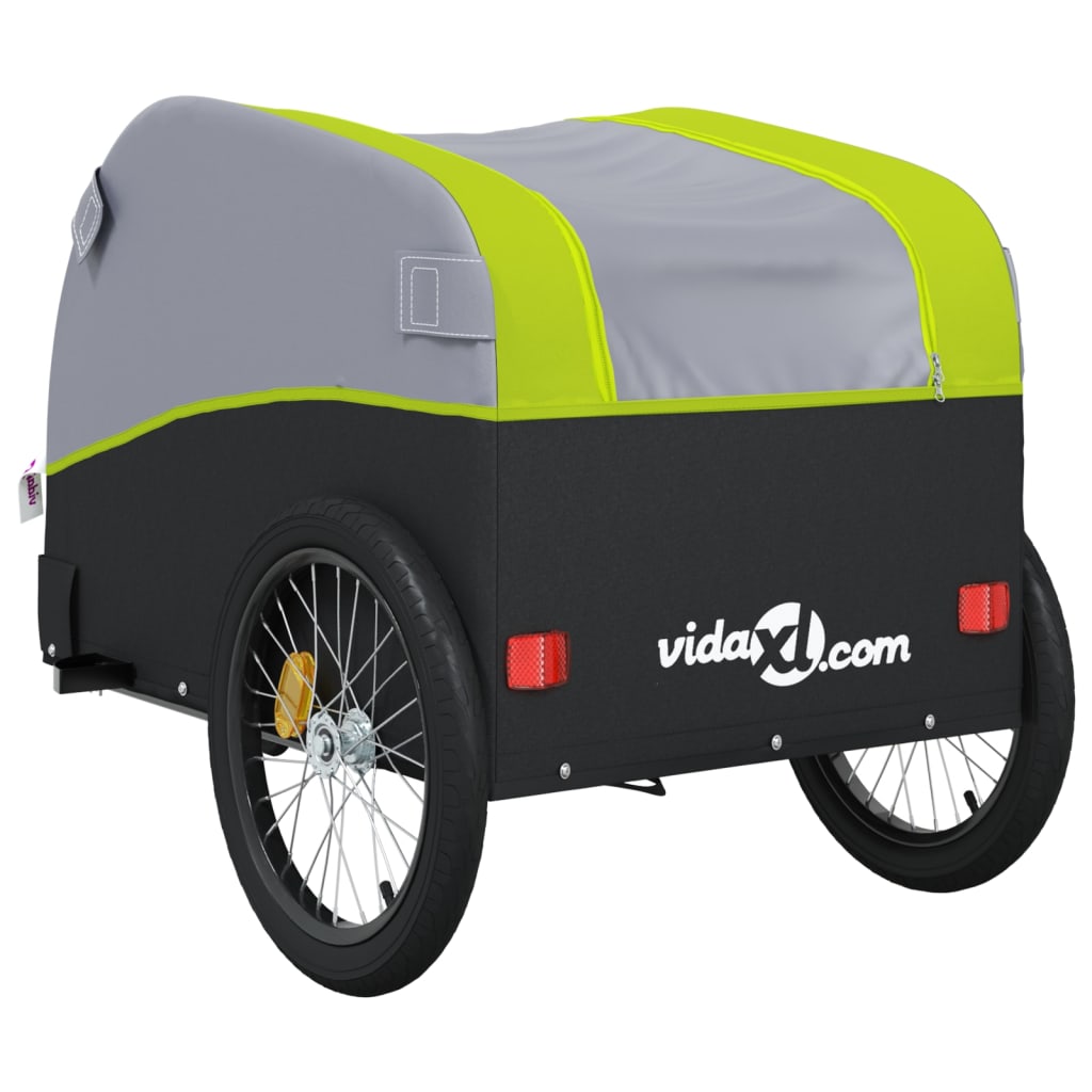 Black and green bicycle trailer 45 kg iron