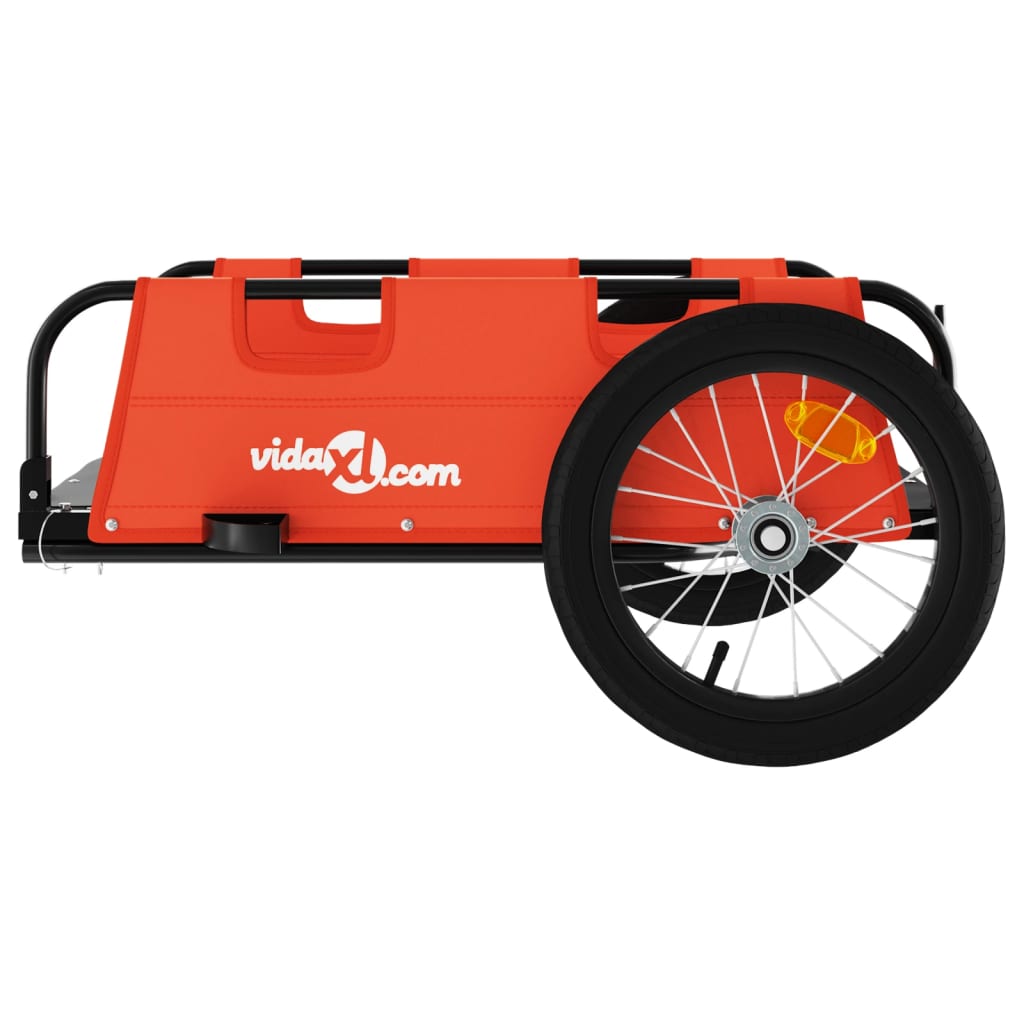 Remorque de vélo orange tissu oxford et fer