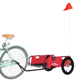 Remorque de vélo rouge tissu oxford et fer