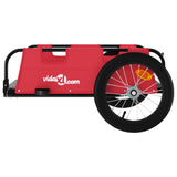 Remorque de vélo rouge tissu oxford et fer