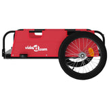 Remorque de vélo rouge tissu oxford et fer