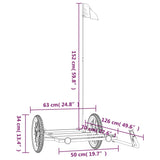 Schwarzer Fahrradanhänger 126x63x34 cm aus Eisen