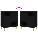 Buffets 2 pcs noir 60x35x70 cm bois d'ingénierie