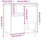 Buffets 2 pcs noir 60x35x70 cm bois d'ingénierie