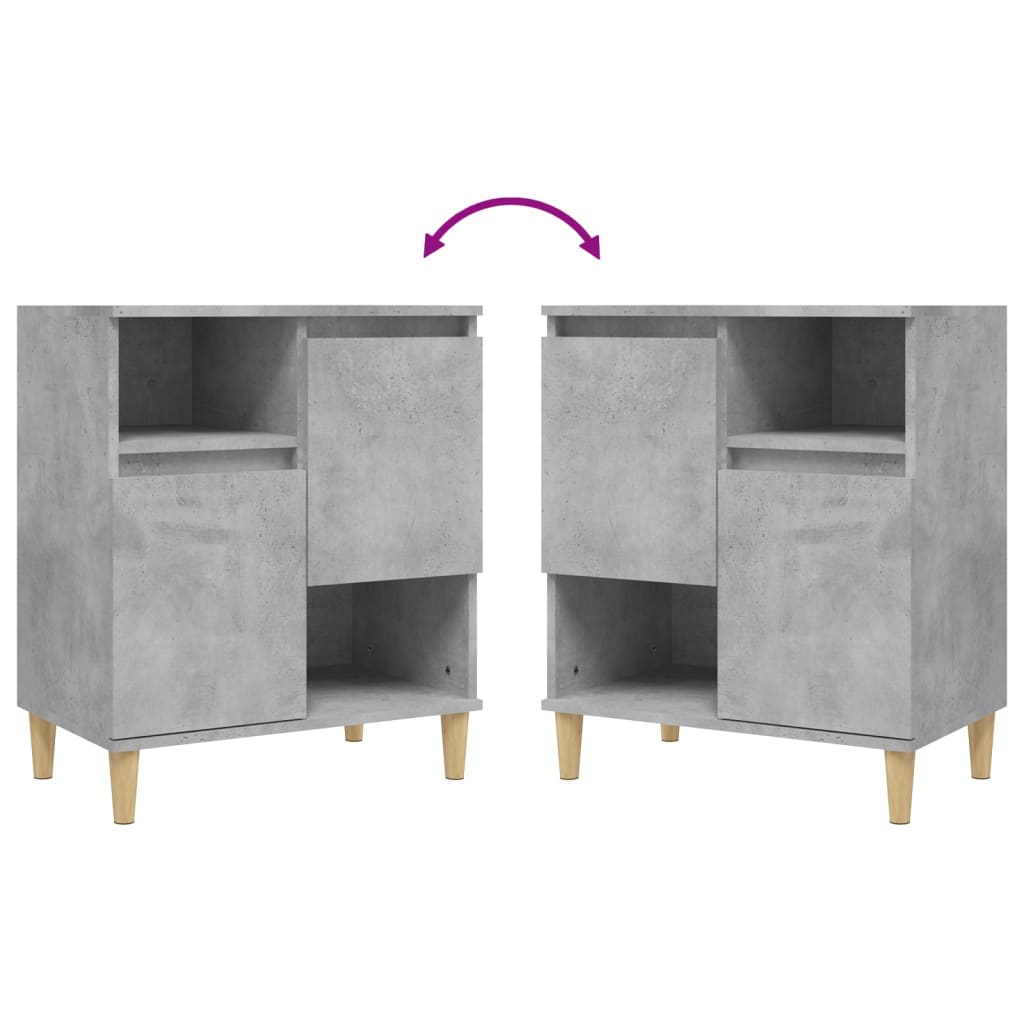 Buffets 2 pcs gris béton 60x35x70 cm bois d'ingénierie