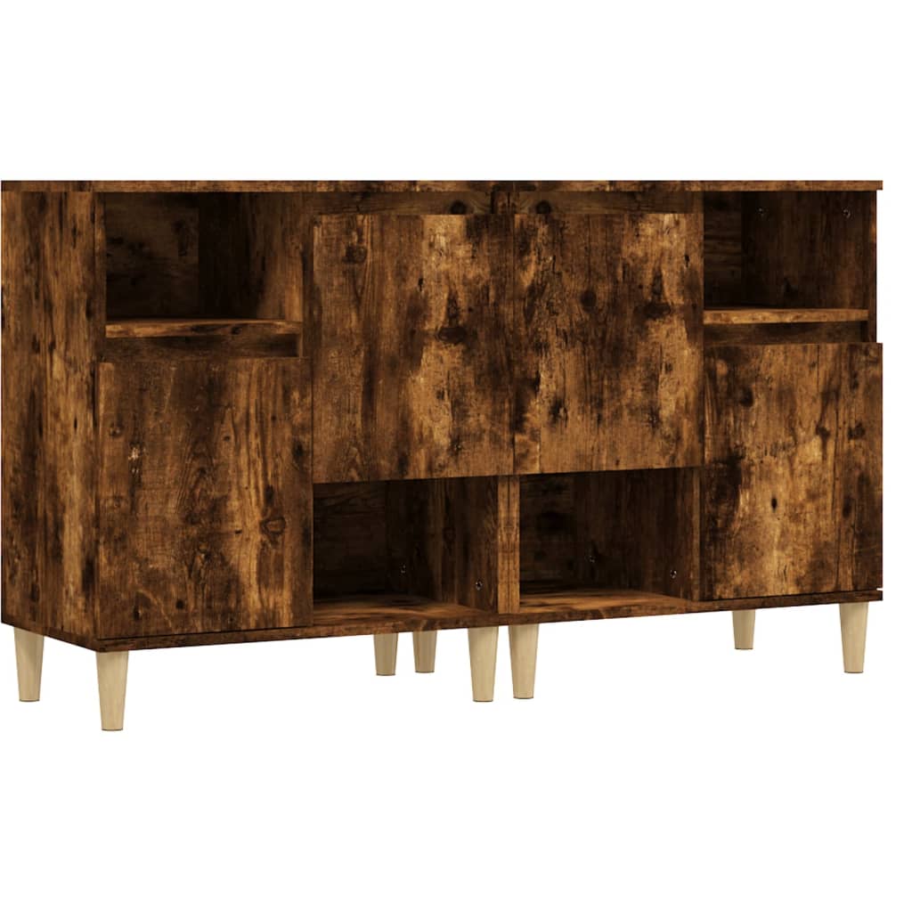 Buffets 2 pcs chêne fumé 60x35x70 cm bois d'ingénierie