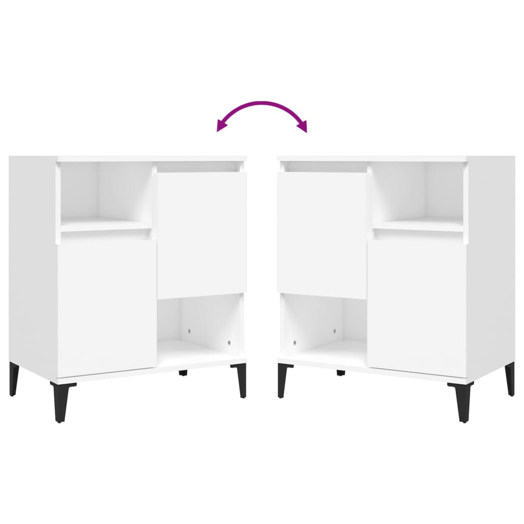 Buffets 2 pcs blanc 60x35x70 cm bois d'ingénierie