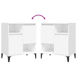 Buffets 2 pcs blanc 60x35x70 cm bois d'ingénierie