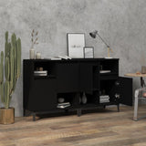 Sideboards 2 Stück schwarz 60x35x70 cm Holzwerkstoff